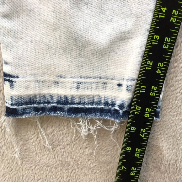 Risen  Womens Jeans Size 24 Measured Distressed Light Wash Jeans Frayed Hem - Picture 5 of 15